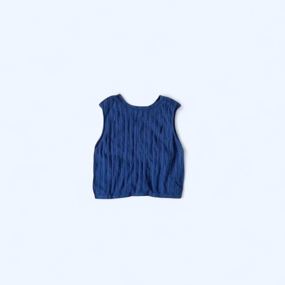 Blue wrap shimmery knit top size M by‎ Current Air